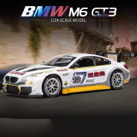 1:24 BMW M6 GT3รุ่นรถของเล่นรถแข่ง Diecast รุ่นจำลองเสียงดึงกลับเด็กของเล่นของขวัญ