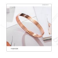 China And South Korea Popular Fashion Simple Exquisite Thin 1 Piece 3 Ring Titanium Steel Bracelet Female