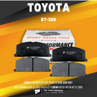 BRAKE PADS (ประกัน 3 เดือน) ผ้าเบรค หน้า TOYOTA COROLLA AE100 AE101 AE110 AE112 93-01 / EE80 AE80 AE81 AE92 / SOLUNA AL50 มุมส้ม หยดน้ำ / CORONA AT151 AT170 AT171 EP91 – BT 308 / BT308 – TOP PERFORMANCE JAPAN – ผ้า ดิสเบรค เบรก โตโยต้า สามห่วง โดเรม่อน