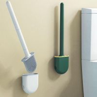 Toilet With Holder Set Handled Silicone Cleaner Wall Mounted Wc Accessories