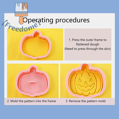 【Freedome】 ชุดที่ตัดคุกกี้ฮาโลวีน10ชิ้นชุดตัดคุกกี้ฟักทองกดได้แม่พิมพ์คุกกี้บิสกิตตกแต่งฮาโลวีน