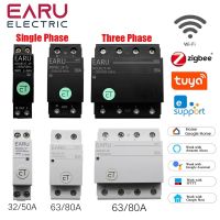 สวิตช์รีเลย์เบรกเกอร์อัจฉริยะ1P + N/ 4P Zigbee/WIFI ควบคุมระยะไกลโดยเสียงแอป Tuya Ewelink Smart House Alexa Google Home