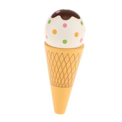 LazaraLife แม่เหล็กไม้เชื่อมต่อ Ice Cream Cone อาหารบ้านของเล่นของเล่นสีขาว