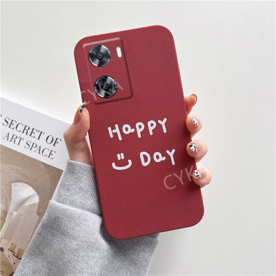 2022 Happy Day Case OPPO A57 4G A77S เคสใส่โทรศัพท์ OPPOA77 5G ใหม่ TPU Matte Soft ฝาหลัง OPPOA57 OPPOA77S