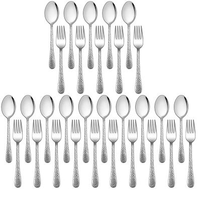 30 Pieces Kids Silverware Set Spoons and Forks Set Toddler Silverware Set Stainless Steel Toddler Utensils Flatware Set