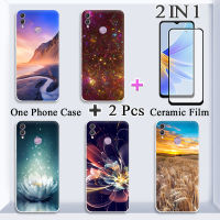 2 IN 1เพื่อเป็นเกียรติแก่กรณี8X TPU นุ่มและหลากสีทาสีเคสโทรศัพท์ด้วยฟิล์มกันรอยกันกระแทกโค้ง