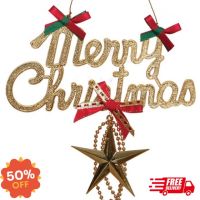 FF ป้าย MERRY CHRISTMAS (5890-02) ออร์นาเม้นท์ ขนาด 6*9 นิ้ว  ของประดับ ของตกแต่งเทศกาลคริสต์มาส Christmas decoration ส่งฟรี