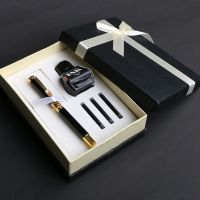 Luos high-end metal black fountain pen gift box with hollow creative light luxury calligraphy practice pen graduation gift