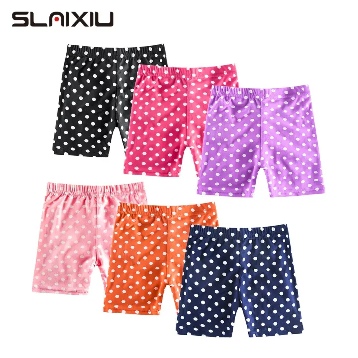 SLAIXIU KIDS Girls Shorts Elasticity Polka Dot Girl Short Pants for 3-10 Years Cotton Candy Colors Children Underpants (1pcs)