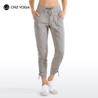 【YF】 CRZ YOGA Womens Go to Studio Jogger Striped Cargo Pants Drawstring Leg 7/8 Workout Casual