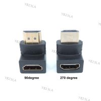 Male to female HDMI-compatible converter 90 270 degree right-angle adapter elbow connector for HDTV tv cable YB23TH