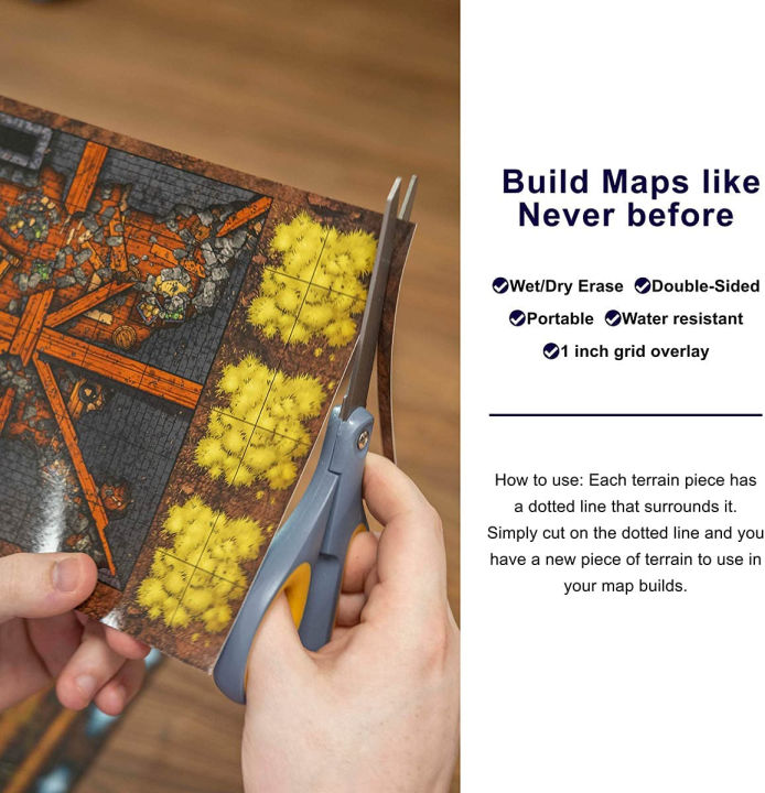 dungeon-craft-cursed-lands-board-game-1000-fantasy-tabletop-roleplaying-game-terrain-tiles-for-dungeon-battle-maps-double-sided-dry-wet-erase-d-amp-d-compatible
