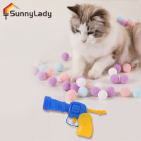 SunnyLady 10ชิ้น3เซนติเมตรลูกบอลปอมปอมแมวที่มีสีสันแบบโต้ตอบลูกของเล่นแมวของเล่นออกกำลังกายแมวที่ใช้งานสำหรับแมวในบ้าน