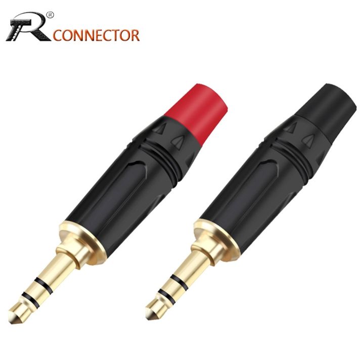 4pcs-smooth-black-3pole-3-5mm-jack-wire-connector-audio-video-plug-stereo-earphone-connector