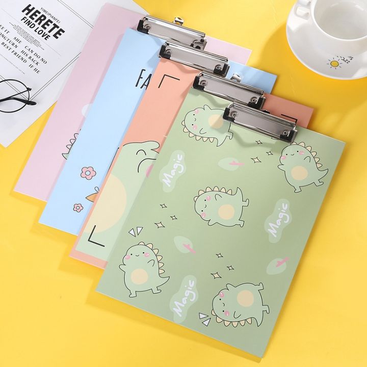 fresh-cartoon-a4-paperboard-clip-document-board-clip-writing-pad-splint-thickened-multifunctional-student-office-stationery