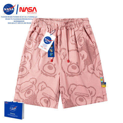 รุ่นยอดนิยม NASA กางเกงขาสั้นพิมพ์ลายหมีเกาหลีผู้ชายฤดูร้อนลำลองกีฬาห้าส่วนคู่ปลาวาฬสีเทาแบรนด์แฟชั่นผู้ชาย