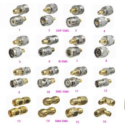 1pcs Adapter Connector SMA to UHF PL259 SO239 / N / BNC / SMA Male Plug &amp; Female Jack RF Coaxial Brass Straight New Electrical Connectors