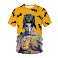 Rapper Star tupac 3D พิมพ์ streetwear 2Pac เพลง hip hop SINGER RAP เสื้อยืด TShirt Casual Men Women เสื้อผ้าเสื้อ O-Neck Tees