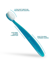 แปรงสีฟันเด็ก Radius Toothbrush | Totz® Brush 18 mo+ สี ฟ้า (ฺBLUE SPARKLE)