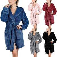 ฤดูหนาวหนา Fluffy Fleece Robe Casual Plush Shawl เสื้อคลุมอาบน้ำเสื้อผ้าแขนยาว Patchwork Robe สำหรับเสื้อผู้หญิง Robe Overall