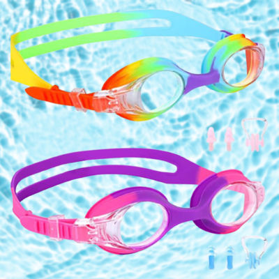แว่นตาว่ายน้ำซิลิโคนนิ่มสำหรับเด็ก,แว่นตาว่ายน้ำได้ทั้งชายและหญิงไม่รั่วมองเห็นชัดเจนใส่ได้ทั้งชายและหญิง