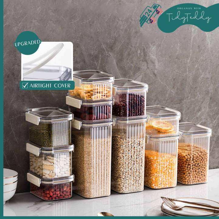 【READY STOCK】TIDY Nordic Airtight Stackable Transparent Food Container ...