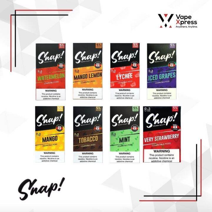 vape Snap Pods 5 Nicotine (Pack of 3) RELX Classic VEEX Device