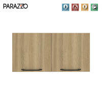 PARAZZO ตู้แขวนคู่ WPC รุ่น ENZO SERIES ขนาด 80x40ซม. สี Natural Oak มือจับสีดำ วัสดุไม้สังเคราะห์ กันน้ำ กันปลวก 100%