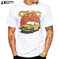 เสื้อยืดเก่าคลาสสิกญี่ปุ่น Civic ใหม่ฤดูร้อนสั้นสำหรับผู้ชาย