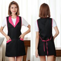 Household Restaurant Cafe Cleaning Waitress Apron For Women Female Nail Salon Baking Cooking Kitchen Aprons Dress With Pockets Aprons