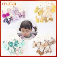 MUBAI 10pcs เด็ก ตุ๊กตาลูกเล็ก อุปกรณ์เสริม โบว์ผูกผม เชือกผม ผ้าโพกศีรษะดอกไม้หมากฝรั่ง ยางรัดผม