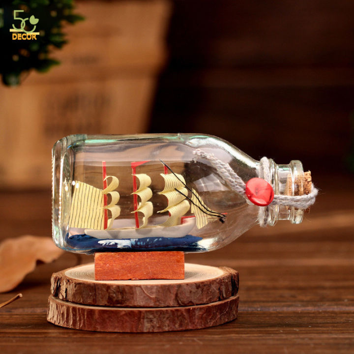 Mô hình thuyền trong chai Thuyền gỗ trang trí Giá Chỉ 150000 