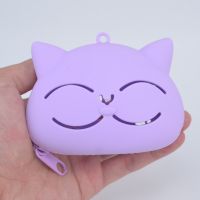 Reusable Silicone Powder Puff Storage Box Make Up Sponge Case Smooth Breathable Durable For Women Travel Cute Cat Puff Zip Bag