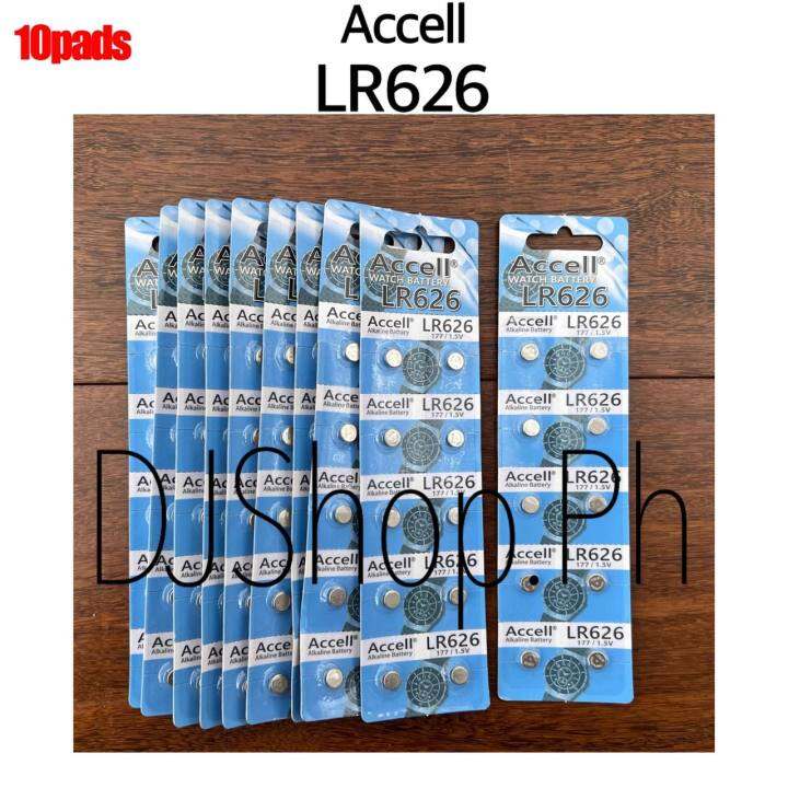 10pads LR626 177 1.5V Accell Alkaline watch battery Lazada PH