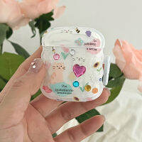 【ตื่น,หนุ่ม】หูฟังกรณีสำหรับ 3 Pro 2น่ารักแมวลูกแมวดอกไม้ DIY สติ๊กเกอร์คริสตัลปกป้องปกสำหรับ Airpod 12ดอกทิวลิปกรณีพวงกุญแจ