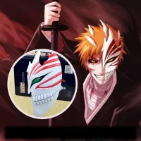 อะนิเมะ Bleach Kurosaki Ichigo PVC ครึ่งหน้ากากปิดหน้าเครื่องแต่งกายอุปกรณ์เสริม Props ฮาโลวีนคอสเพลย์ปาร์ตี้