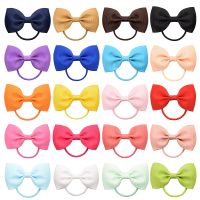 ﹊ 1Pcs Novelty Small Mini Solid Baby Elastic Rubber band Head rope Ribbow Bow Tie For Girls Headwear Hair Accessories