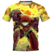 Fashion mens T-shirt game Metroid 3D graphics summer short sleeve hip hop T-shirt Harajuku Sportswear cartoon shirt