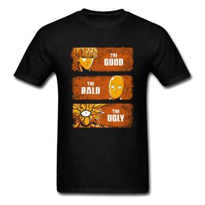 The Good The Bald And The Ugly One Punch Man Tshirt Funny Tees Comic Clothing Japan Style Black T Shirts Hero