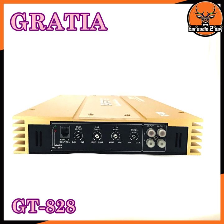 ขายดี-ampติดรถยนต์-เพาเวอร์แอมป์ติดรถยนต์-gratia-รุ่น-gt-828-class-ab-2ch-สีทองกำลังขับ750watt-ขับเบส-เครื่องเสียงรถยนต์