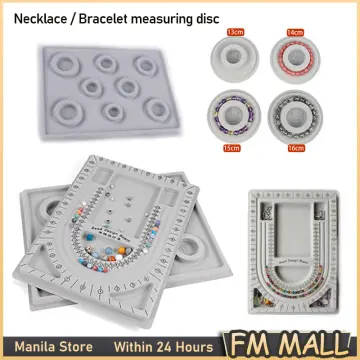 Flocked Bead Board Bracelet Necklace Beading Organizer Artistry Tray Design  Measuring Tool for DIY Jewelry Making Accessories
