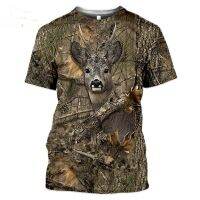 Hot Selling Camouflage Hare Animals Hunting 3D T-Shirt Summer Leisure Mens T-Shirt Fashion Street Womens Pullover Short Sleeve Jacket