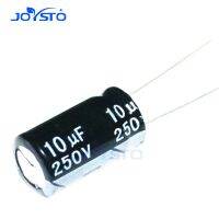 30pcs/lot 250v 10uf  8*12 20% RADIAL aluminum electrolytic capacitor 10000NF 20% Black Electrical Circuitry Parts