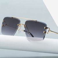 Cool fashion unique style rimless spikes rivets sunglasses vintage female nd design mens sunglasses oculos de sol