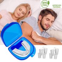 【JH】 Anti Snoring Devices 4 Stopper Nasal Dilators-1 nose clip Mouthpiece Mouth Guard Snore Set