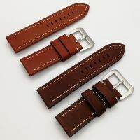 ┋ Coffee/Brown Leather Watch Strap Replacement Accessories Waterproof Sweat-proof and Durable Premium Pin Buckle Strap