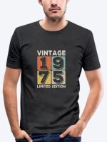 Vintage 1975 Limited Edition Men T Shirts Retro Classic Art Print Tees Short Sleeve O Neck Harajuku Streetwear Birthday Gifts 4XL 5XL 6XL