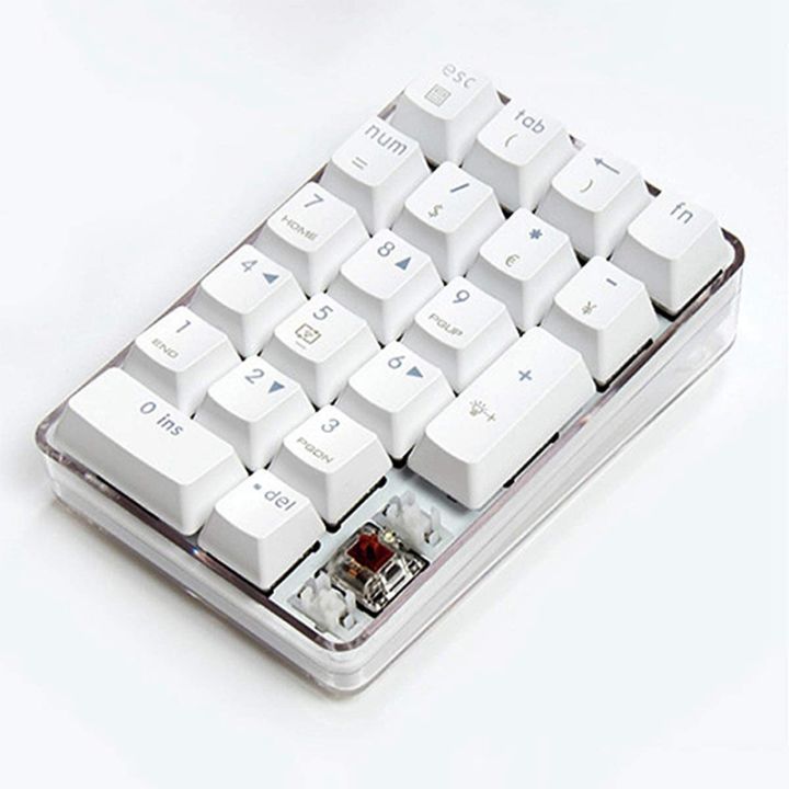 mechanical-numeric-keypad-gateron-brown-switch-wired-gaming-keypad-crystal-case-white-backlit-21-keys-mini-numpad-keypad