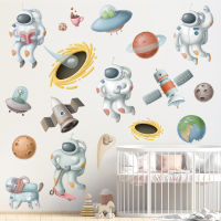 Removable Cartoon Space Astronaut Wall Stickers for Kids room Nursery Wall Decor PVC Wall Decals for Baby room Home Decoration