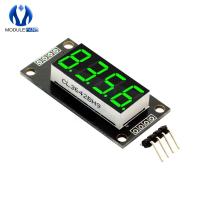 【❉HOT SALE❉】 yulibu74040703 บอร์ดสำหรับ Arduino โมดูล4ไฟ Led ตัวเลขหลอดแสดงผลดิจิทัลขนาด0.36 "0.36นิ้ว Tm1637 7ส่วนสีเขียว